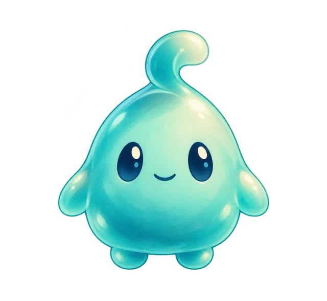 Luma, a smiling mint-green spirit
